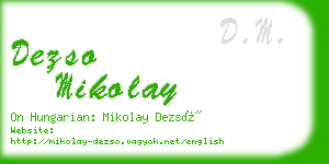 dezso mikolay business card